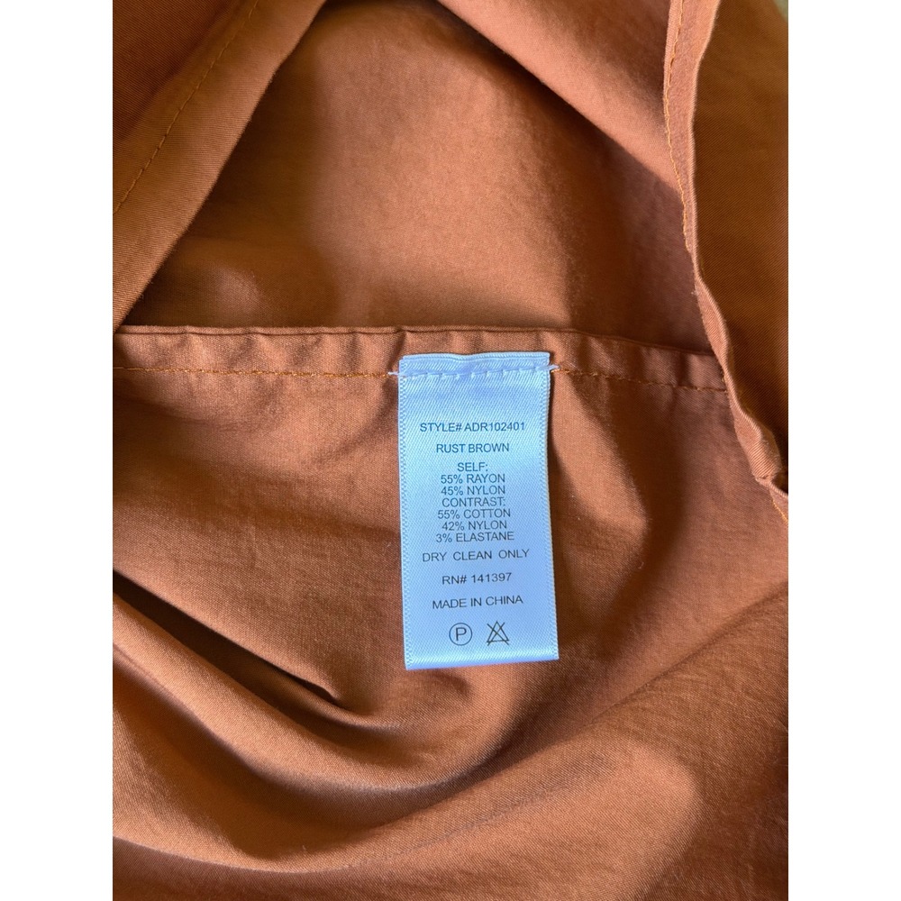 ASTR The Label Midi Dress Mixed Media Fit & Flare Sleeveless Poplin Brown Small - Picture 11 of 12